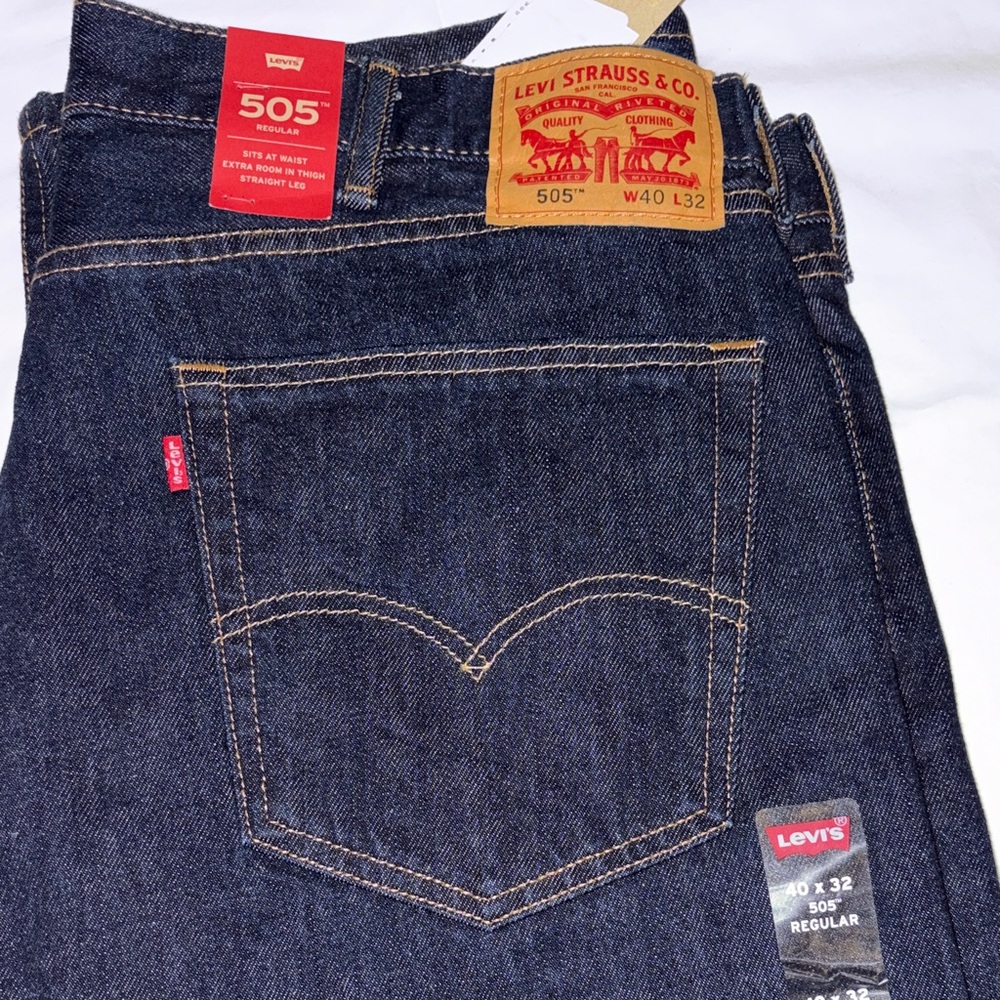 505 Levi's Men's Straight Jeans - Deep Indigo